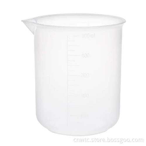 Plastic Graduated Beakers in Various Sizes: 50ml, 100ml, 250ml, and 500ml - Measuring Cups with Spouts